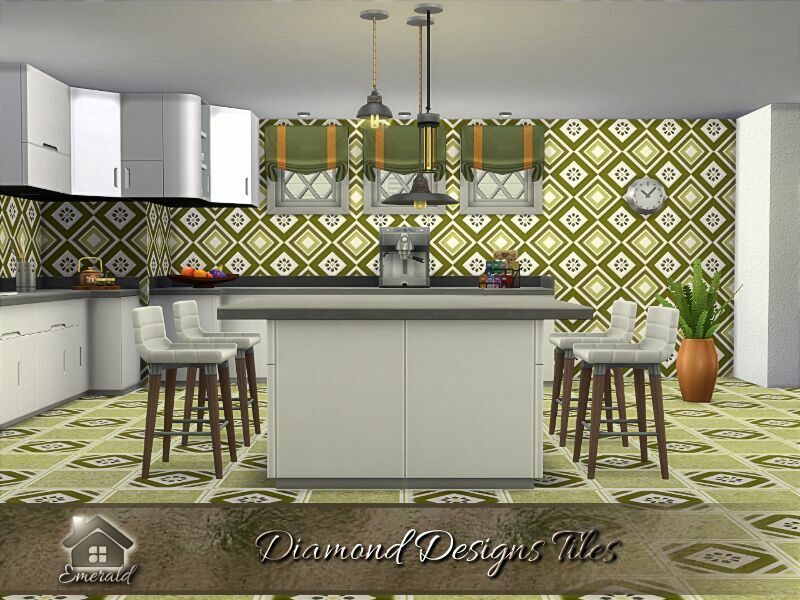 sims 4 cc diamond designs tiles by emerald 2