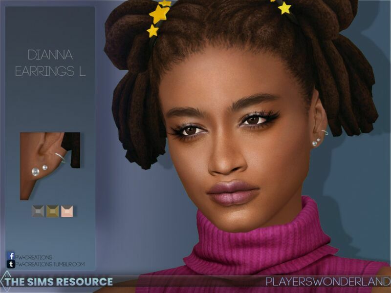 Dianna Earrings L By Playerswonderland Sims 4 CC