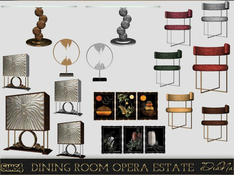 sims 4 cc dining room opera estate by dianasims 2