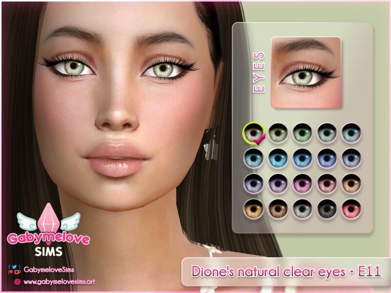 Dione’S Natural Clear Eyes • E11, Contact Lenses Sims 4 CC