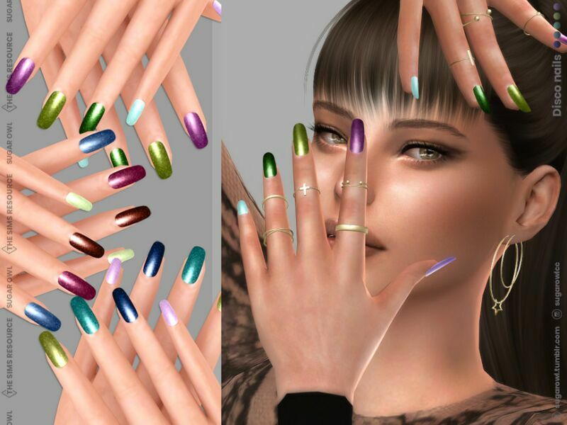 Disco Nails Sims 4 CC