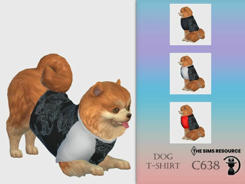 DOG T-Shirt C638 By Turksimmer Sims 4 CC