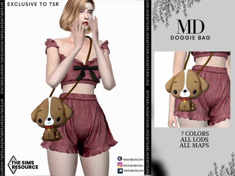 Doggie BAG Adult By Mydarling20 Sims 4 CC