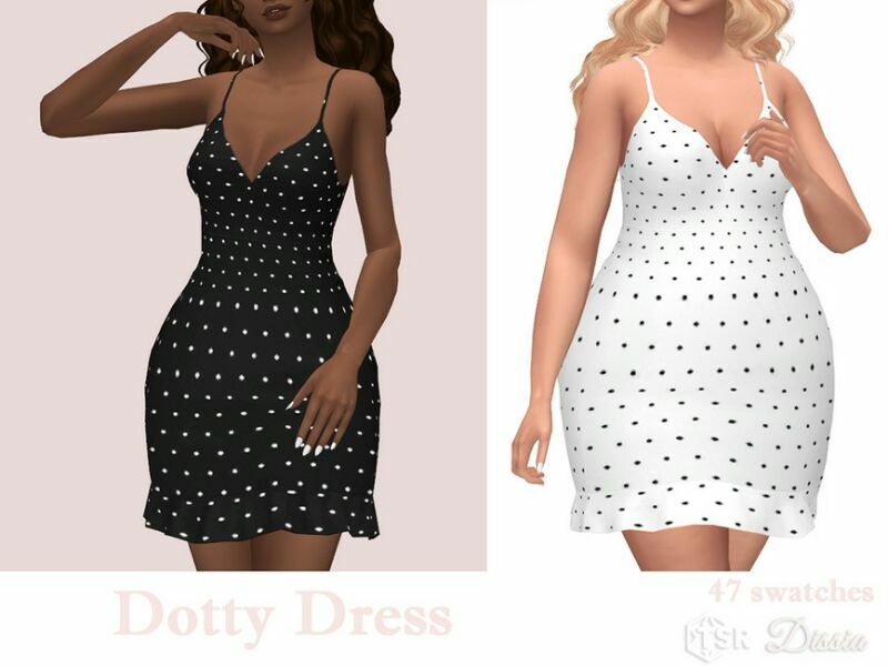 Dotty Dress By Dissia Sims 4 CC