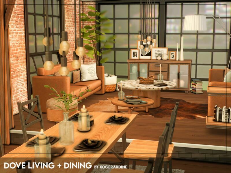 Dove Living + Dining (TSR Only CC) By Xogerardine Sims 4 CC