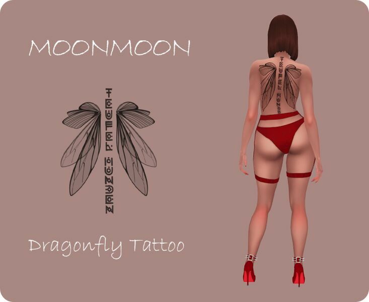 Dragonfly Tattoo By Moonmoonsim Sims 4 CC