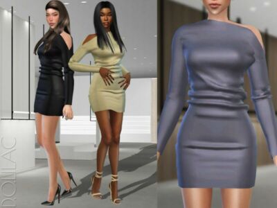 Draped Jersey Mini Dress DO379 Sims 4 CC