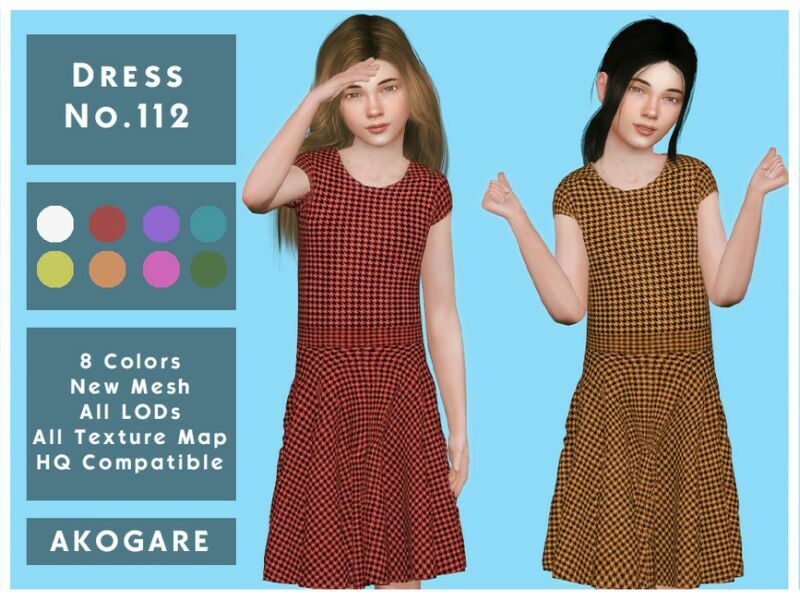 Dress NO.112 By _Akogare_ Sims 4 CC