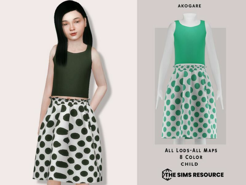 Dress NO.212 By _Akogare_ Sims 4 CC