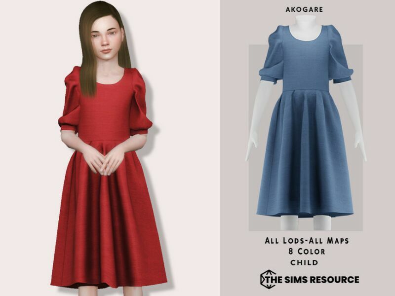 Dress NO.270 By _Akogare_ Sims 4 CC