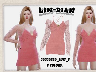 Dresses And Sheer Polka-Dot Coats Sims 4 CC