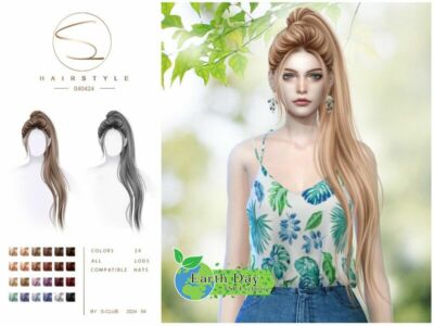 Earth DAY Save The Wolrd Hair 040424 By S-Club Sims 4 CC