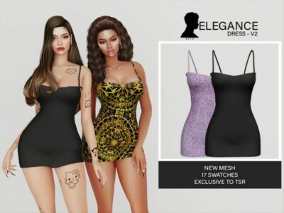 Elegance (Dress V2) Sims 4 CC