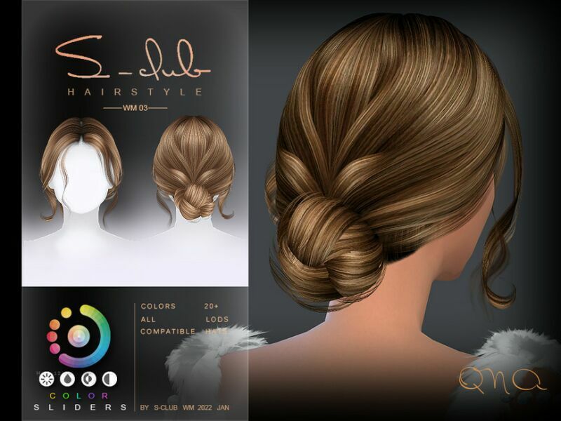 Elegante BUN Hairstyles (ANA) By S-Club By S-Club Sims 4 CC