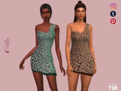 Embellished Dress – MDR23 By Laupipi Sims 4 CC