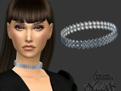 Emerald CUT GEM Link Choker By Natalis Sims 4 CC