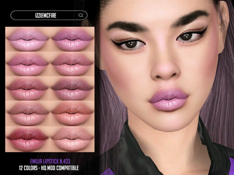 Emilia Lipstick N.433 By Izziemcfire Sims 4 CC