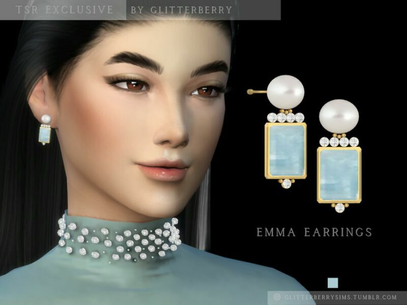 Emma Earrings By Glitterberryfly Sims 4 CC