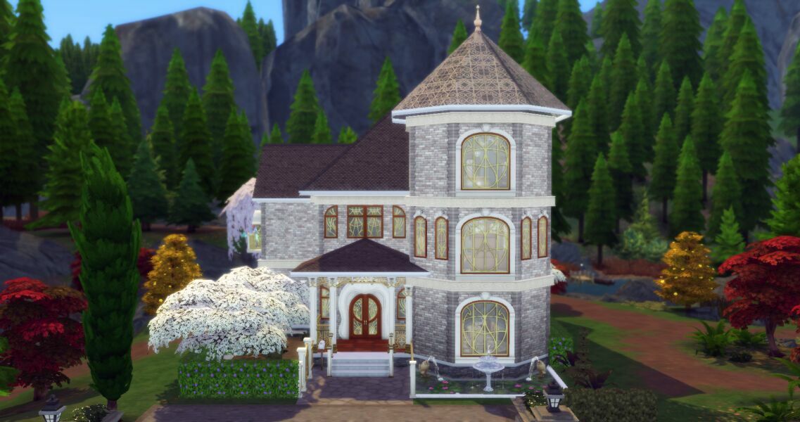 sims 4 cc enchantresss mansion no cc halloween 2023 2