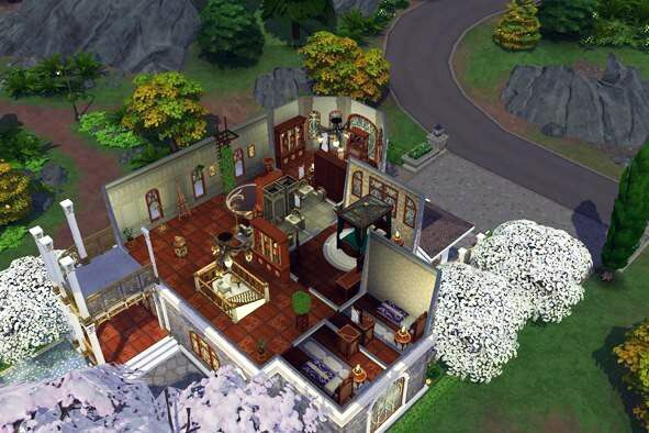 sims 4 cc enchantresss mansion no cc halloween 2023 9