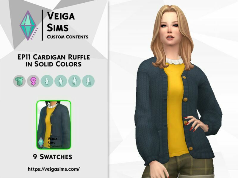 sims 4 cc ep11 cardigan ruffle in solid colors 2