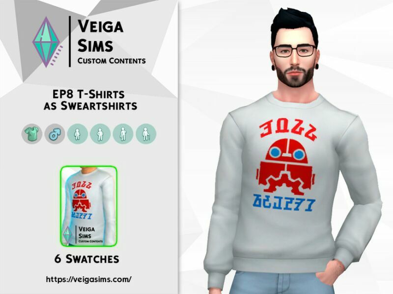 EP8 T-Shirts AS Sweatshirts Sims 4 CC