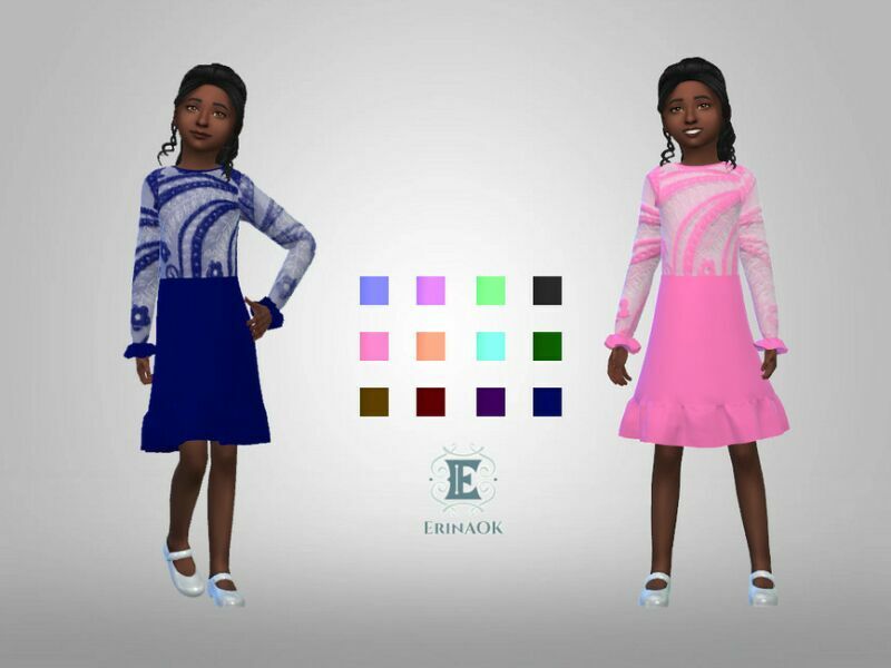 Erinaok Girl’S Dress 0301 By Erinaok Sims 4 CC