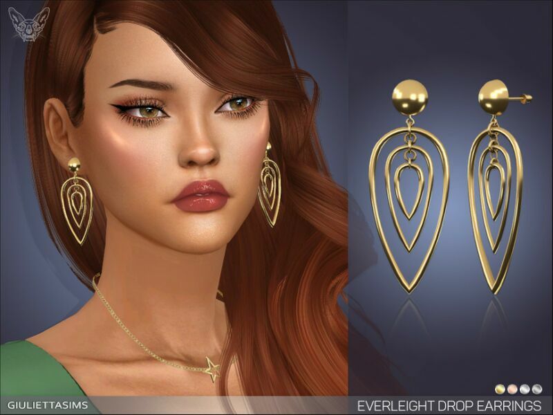 Everleigh Drop Earrings By Feyona Sims 4 CC