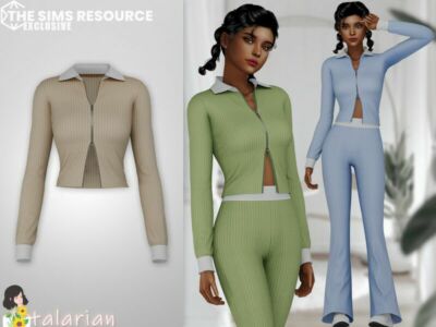 Evie Zipper TOP By Talarian Sims 4 CC