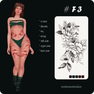 #F3_Tattoo By Moonmoonsim Sims 4 CC