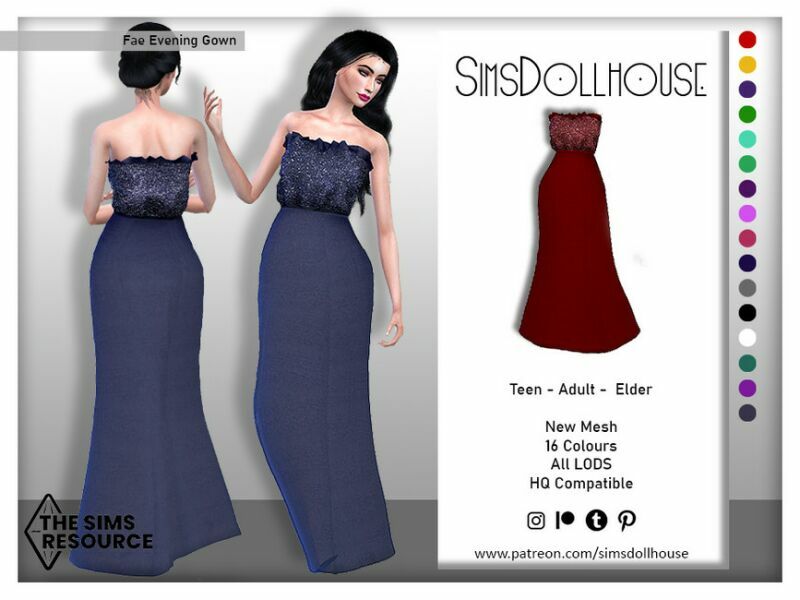 FAE Evening Gown By Simsdollhouse Sims 4 CC