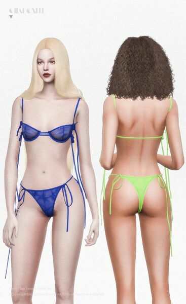 sims 4 cc fanci club sweaty bikini set by charonlee 2