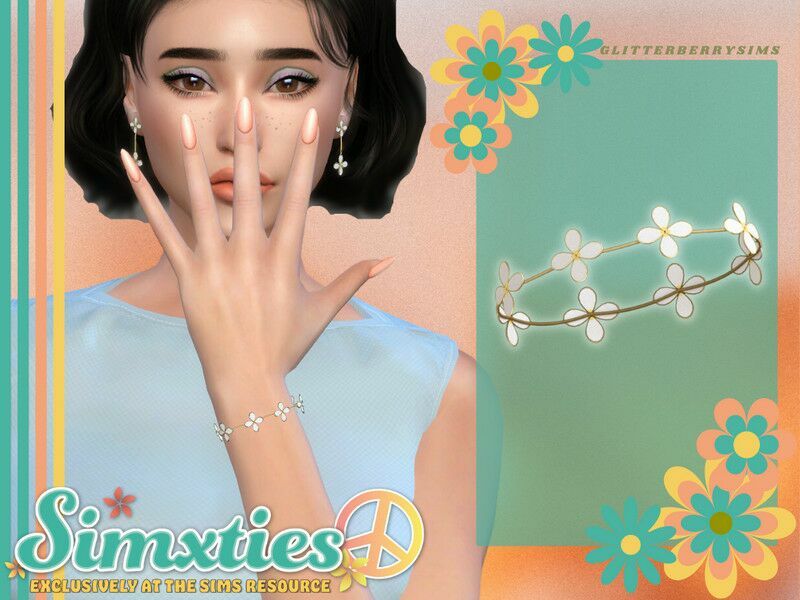 / Female Bracelets / Simxties Daisy Bracelet Sims 4 CC