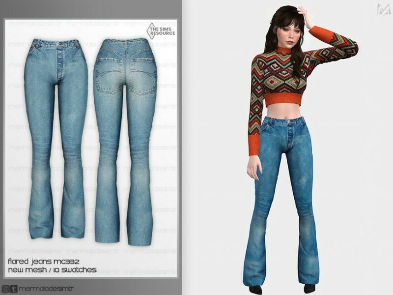 Flared Jeans MC332 By Mermaladesimtr Sims 4 CC