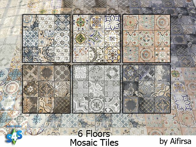 Floors Mosaic Tiles By Aifirsa Sims 4 CC