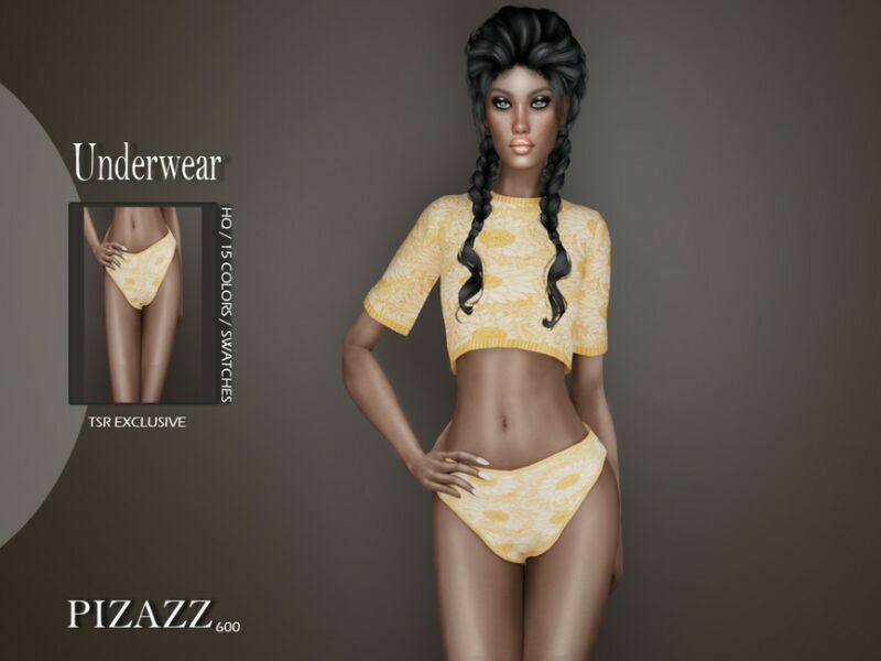 Floral Underwear By Pizazz Sims 4 CC