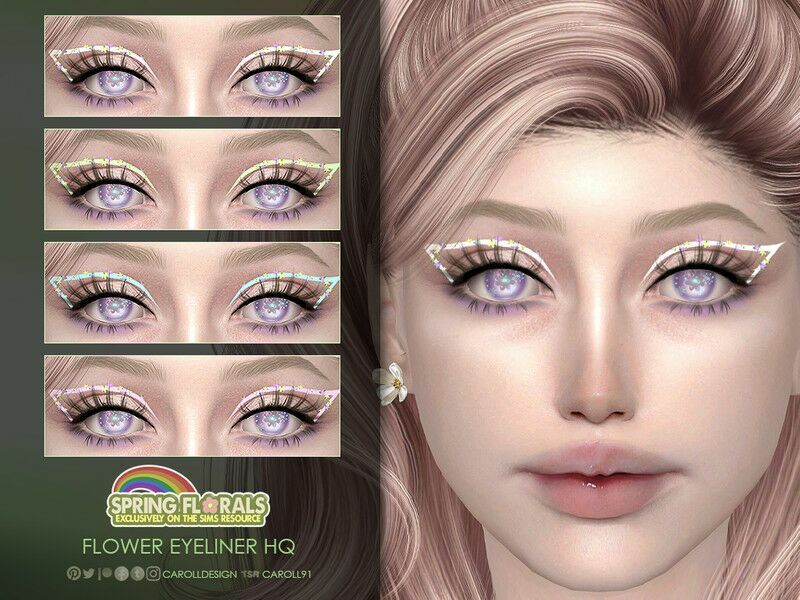 Flower Eyeliner HQ By Caroll91 Sims 4 CC