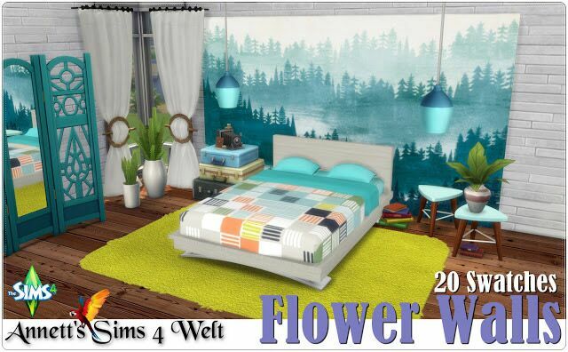 Flower Walls Sims 4 CC