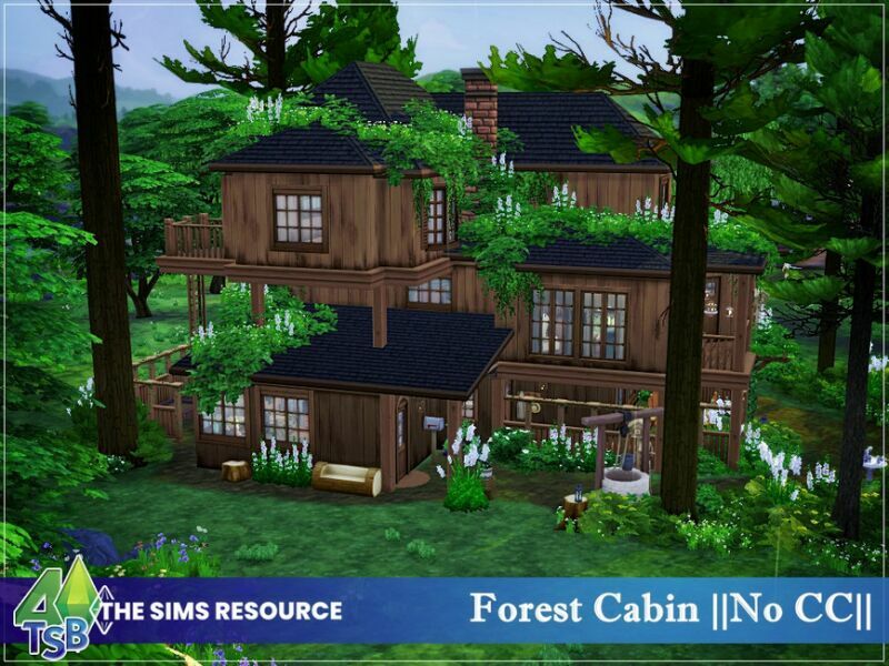 Forest Cabin || NO CC || By Bozena Sims 4 CC