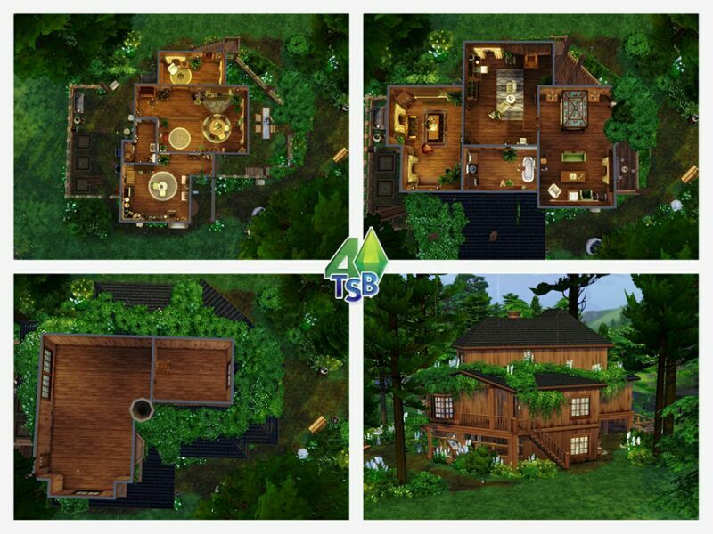 sims 4 cc forest cabin no cc by bozena 3