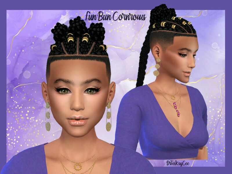 FUN BUN Cornrows By Drteekaycee Sims 4 CC