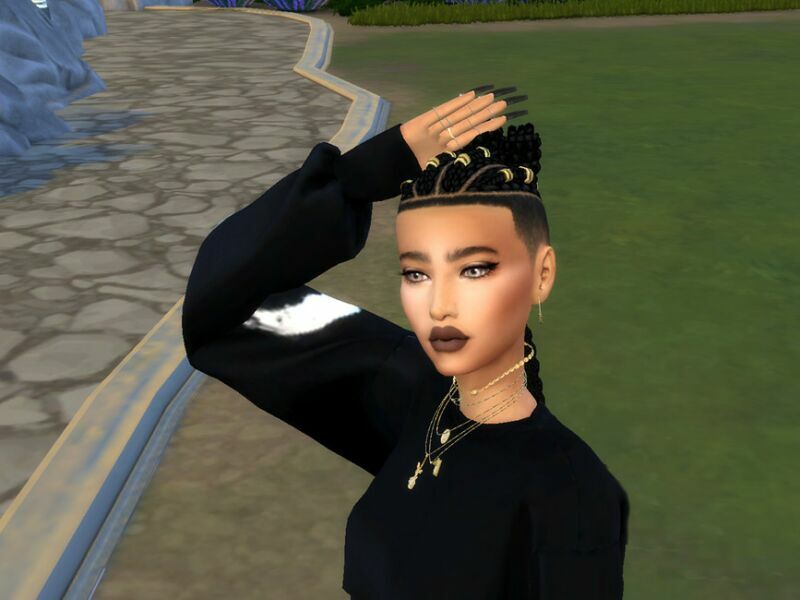 sims 4 cc fun bun cornrows by drteekaycee 2