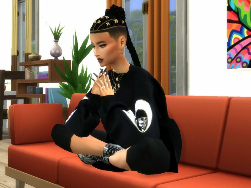 sims 4 cc fun bun cornrows by drteekaycee 3