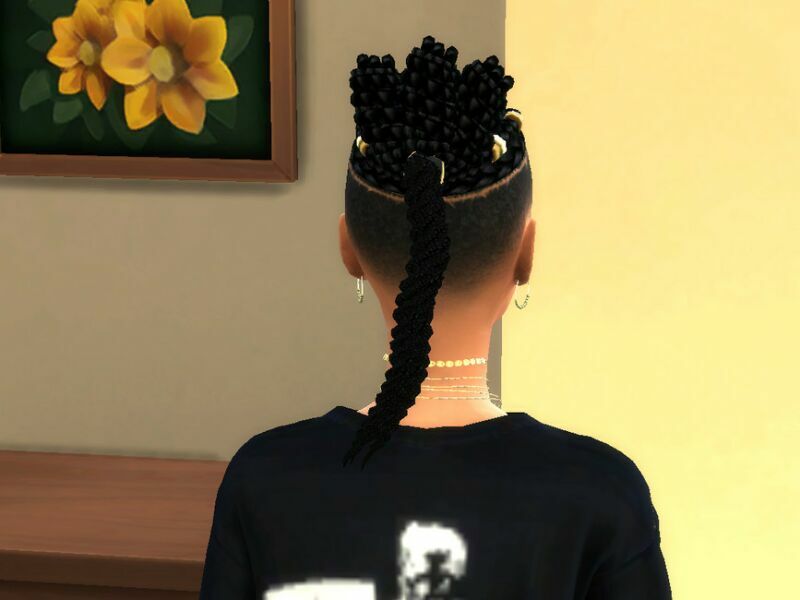 sims 4 cc fun bun cornrows by drteekaycee 4