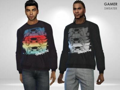 Gamer Sweater By Puresim Sims 4 CC