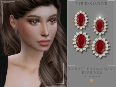 Garnet Engagement Earrings Sims 4 CC