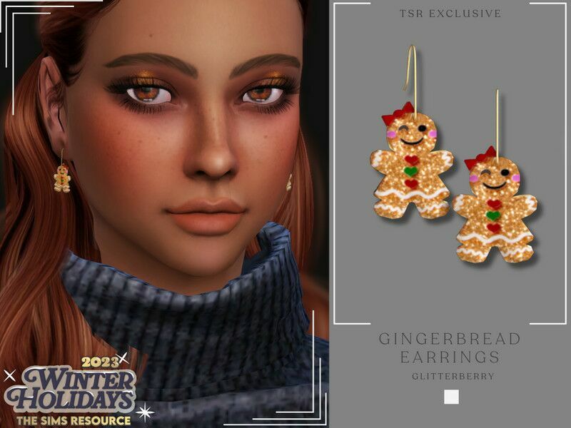 Gingerbread Earrings Sims 4 CC