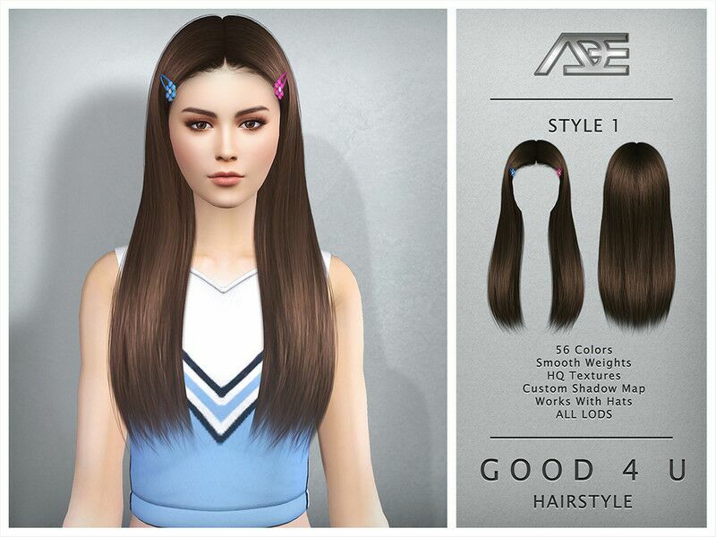 Good 4 U – Style 1 (Hairstyle) Sims 4 CC