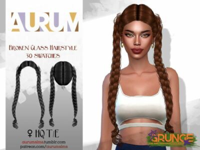 Grunge Collection – Broken Glass Braids By Aurummusik Sims 4 CC