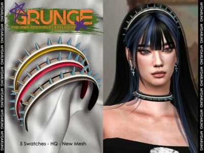 Grunge Headband NB103 Version For Female V2 By Mydarling20 Sims 4 CC